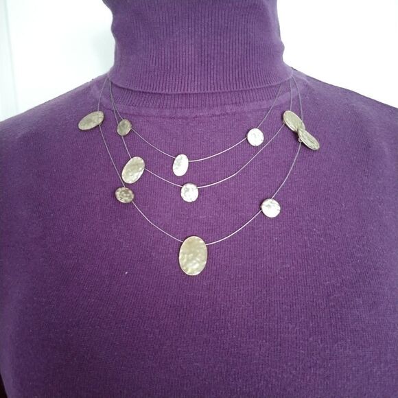 💥FREE with purchase💥 Brass Triple Wire Strand  Necklace - Picture 1 of 6